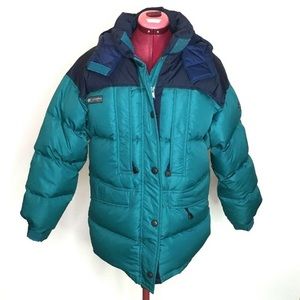 Columbia Down Jacket Medium Blue Green Puffer